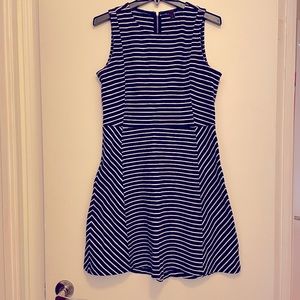 J crew black and white stripe ponte dress size 6/8